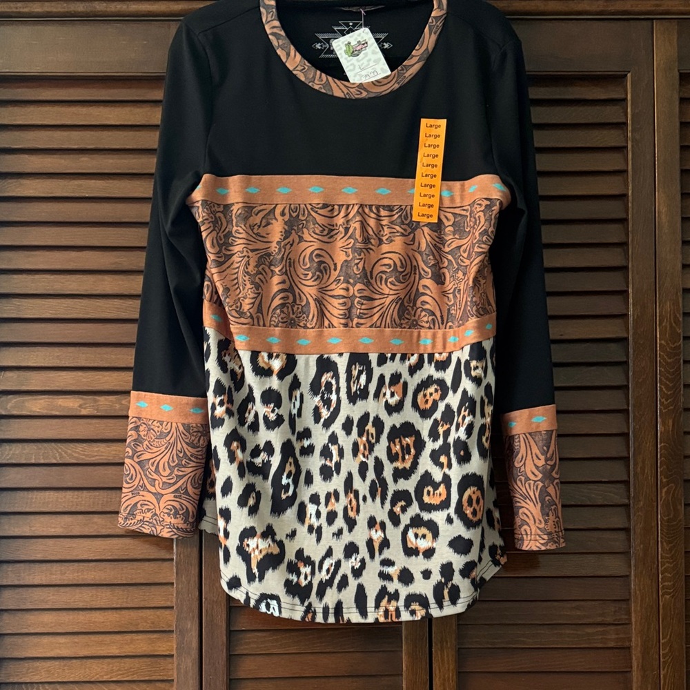 Stylish Black and Brown Women's Top